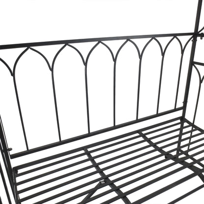 80" Tall Fairy Garden Arbor Arch, Metal Outdoor Bench Trellis, Black Garden Arches at Gallery Canada