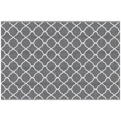 Waterproof Outdoor Rug, 6' x 9', Reversible Mat, Grey & White Outdoor Reversible Rugs at Gallery Canada
