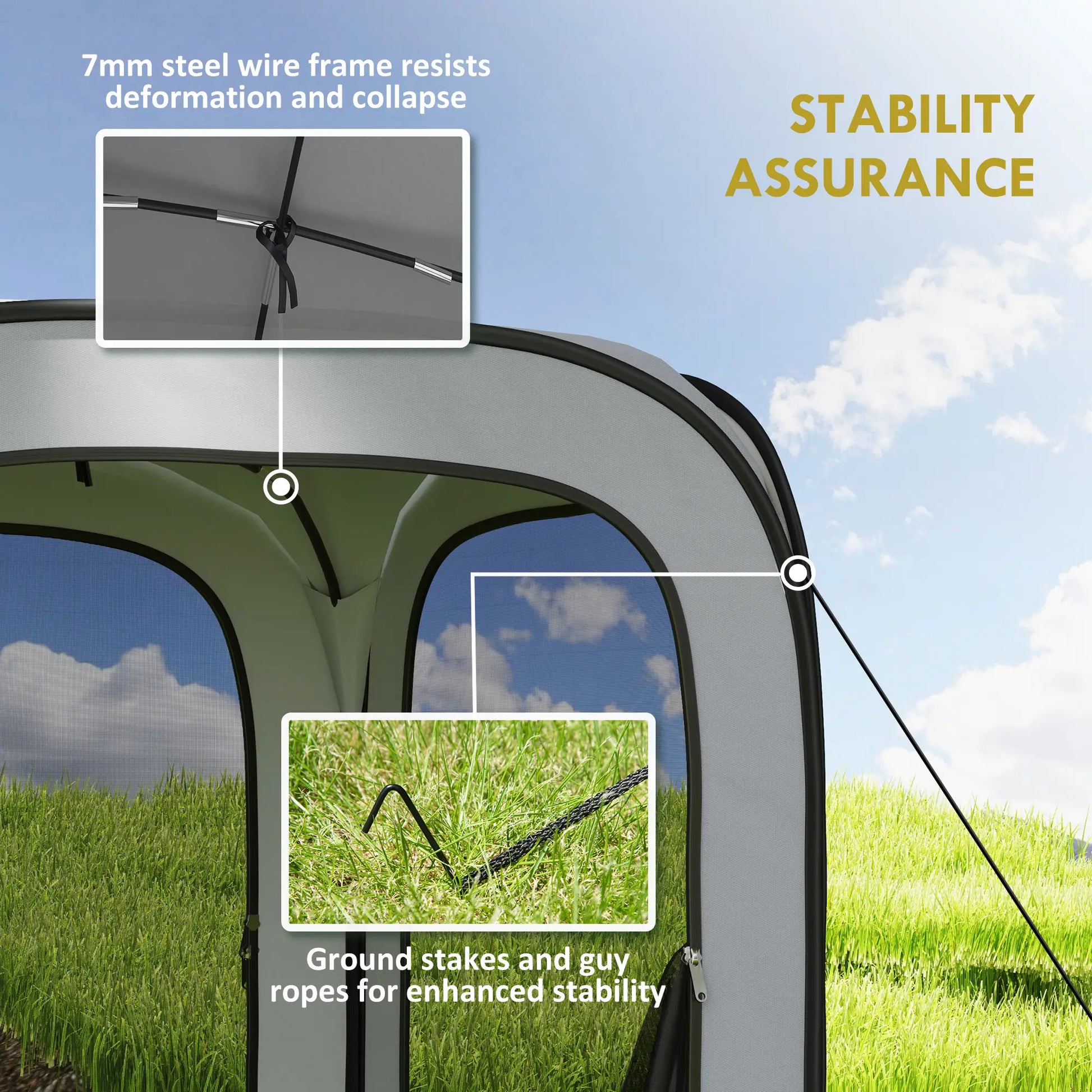 6x6ft Pop Up Screen Tent, UPF50+ Portable Camping Gazebo, Light Grey Camping Tents at Gallery Canada