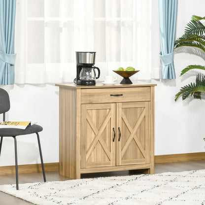 Farmhouse Sideboard, Buffet Cabinet with Barn Doors, Distressed Brown, Brown Bar Cabinets at Gallery Canada