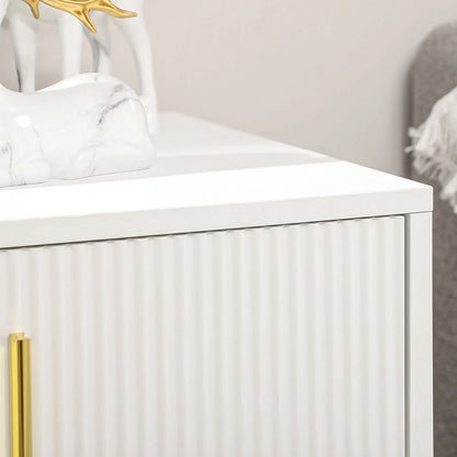 3-Drawer Storage Cabinet, Metal Legs, 19.7"x15.7"x24.8", White Storage Cabinets at Gallery Canada