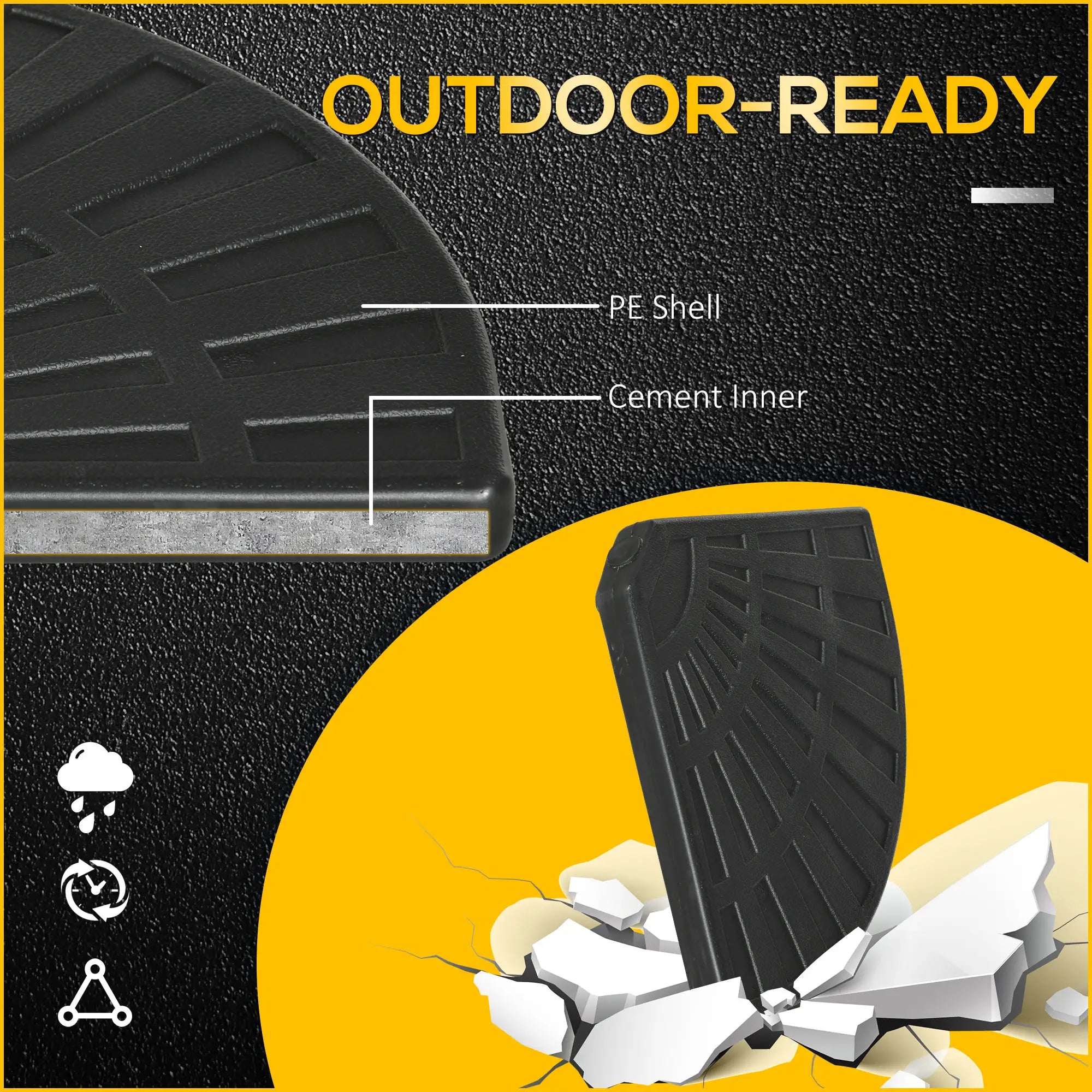 2-Piece Umbrella Weights, Heavy Duty, for Cantilever Parasols, Black Umbrella Bases at Gallery Canada