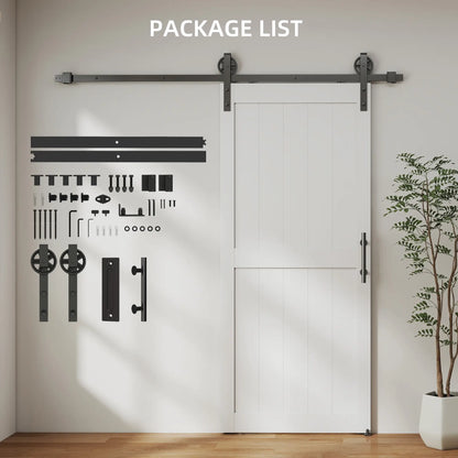 32inx84in Barn Door, Sliding Hardware Kit, Upgraded Rollers, White Door Hardware at Gallery Canada