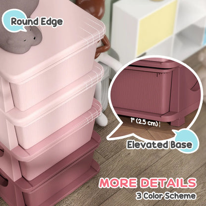 4 Tier Toy Organizer, 4 Plastic Drawers, Pink Baby & Kids Storage at Gallery Canada