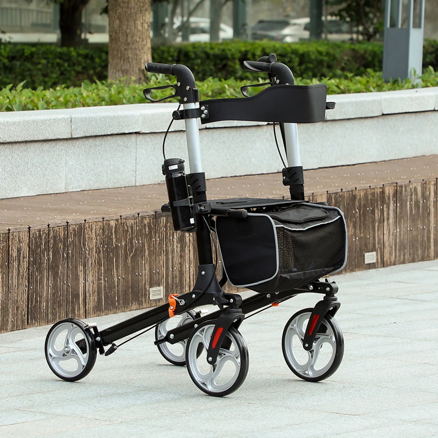 Lightweight Folding Walker, Large Seat, Adjustable Handle, Black Knee Walker & Wheelchair Ramps at Gallery Canada