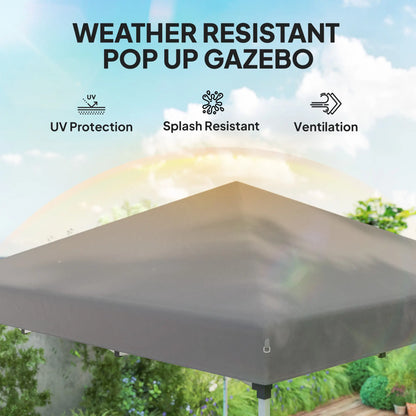 10' x 10' Pop Up Canopy, Sidewalls, Roller Bag, Adjustable Tent, Grey Pop Up Canopies at Gallery Canada