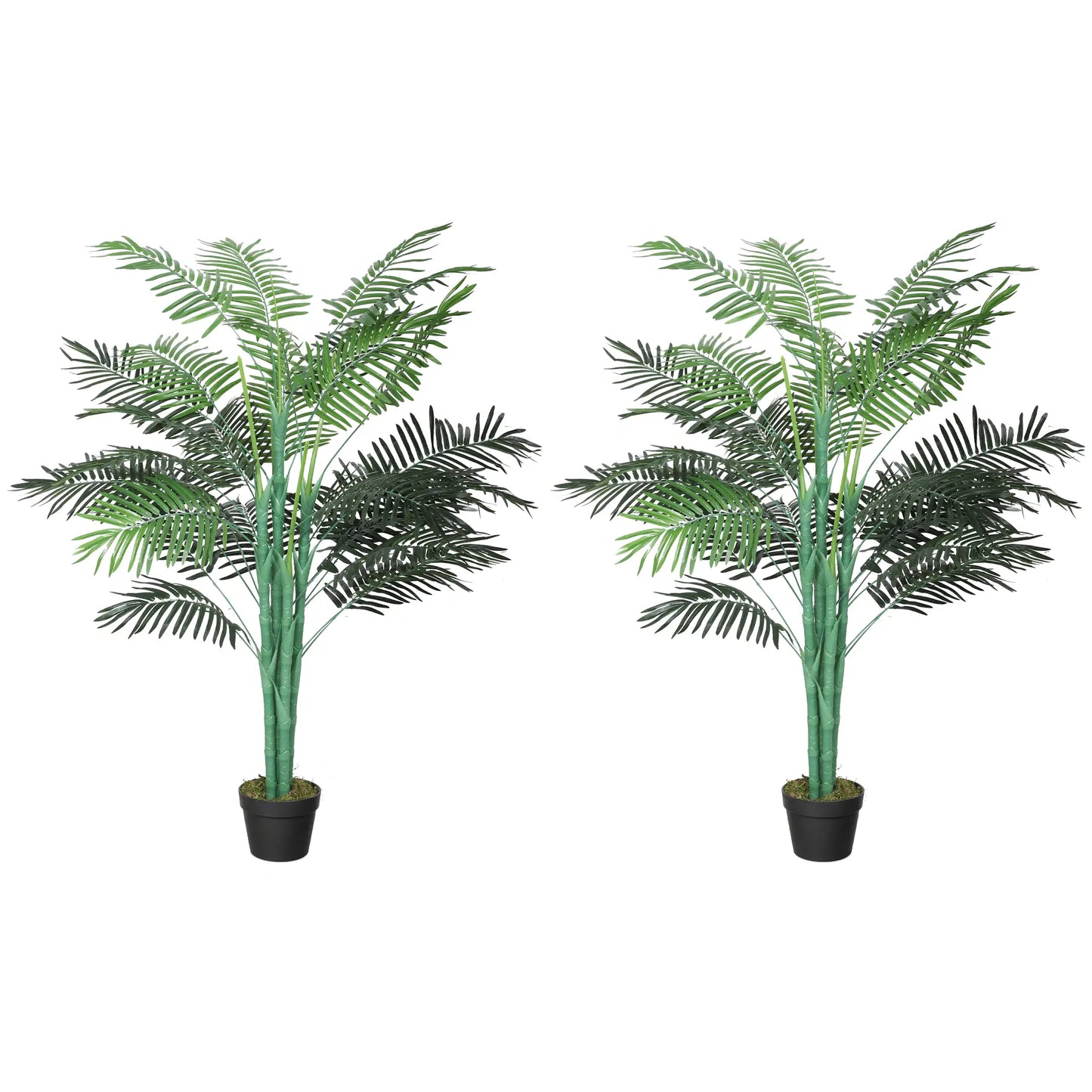 5FT Artificial Palm Tree Set, Fake Tropical Plant In Pot, Green Artificial Trees Green at Gallery Canada