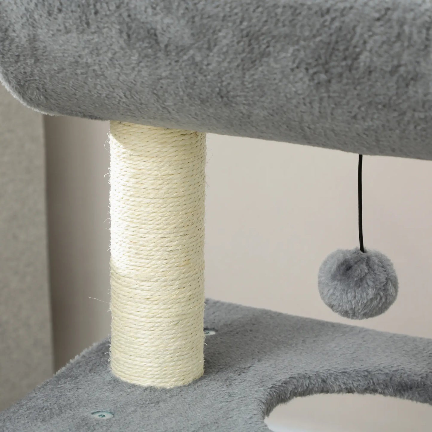 Small Cat Tree with Perch, Scratching Posts, Light Grey Cat Posts at Gallery Canada