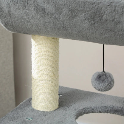 Small Cat Tree with Perch, Scratching Posts, Light Grey Cat Posts at Gallery Canada