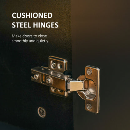 71" Freestanding Kitchen Pantry Cabinet, 4 Doors, Adjustable Shelves, Black Kitchen Pantry Cabinets at Gallery Canada