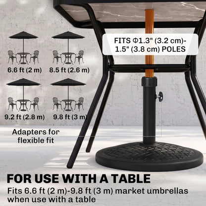 31lbs Concrete Umbrella Base, Round Outdoor Stand, Black