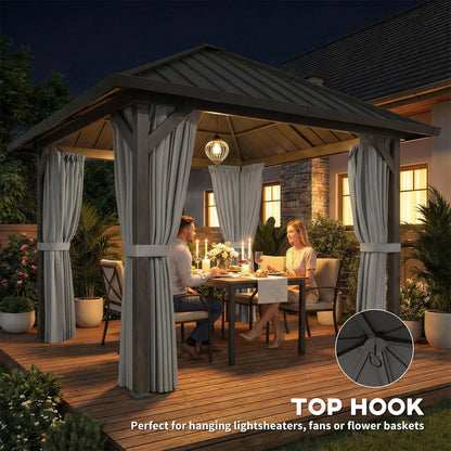 10' X 10' Hardtop Gazebo With Steel Roof, Netting & Curtains, Steel Gazebos at Gallery Canada