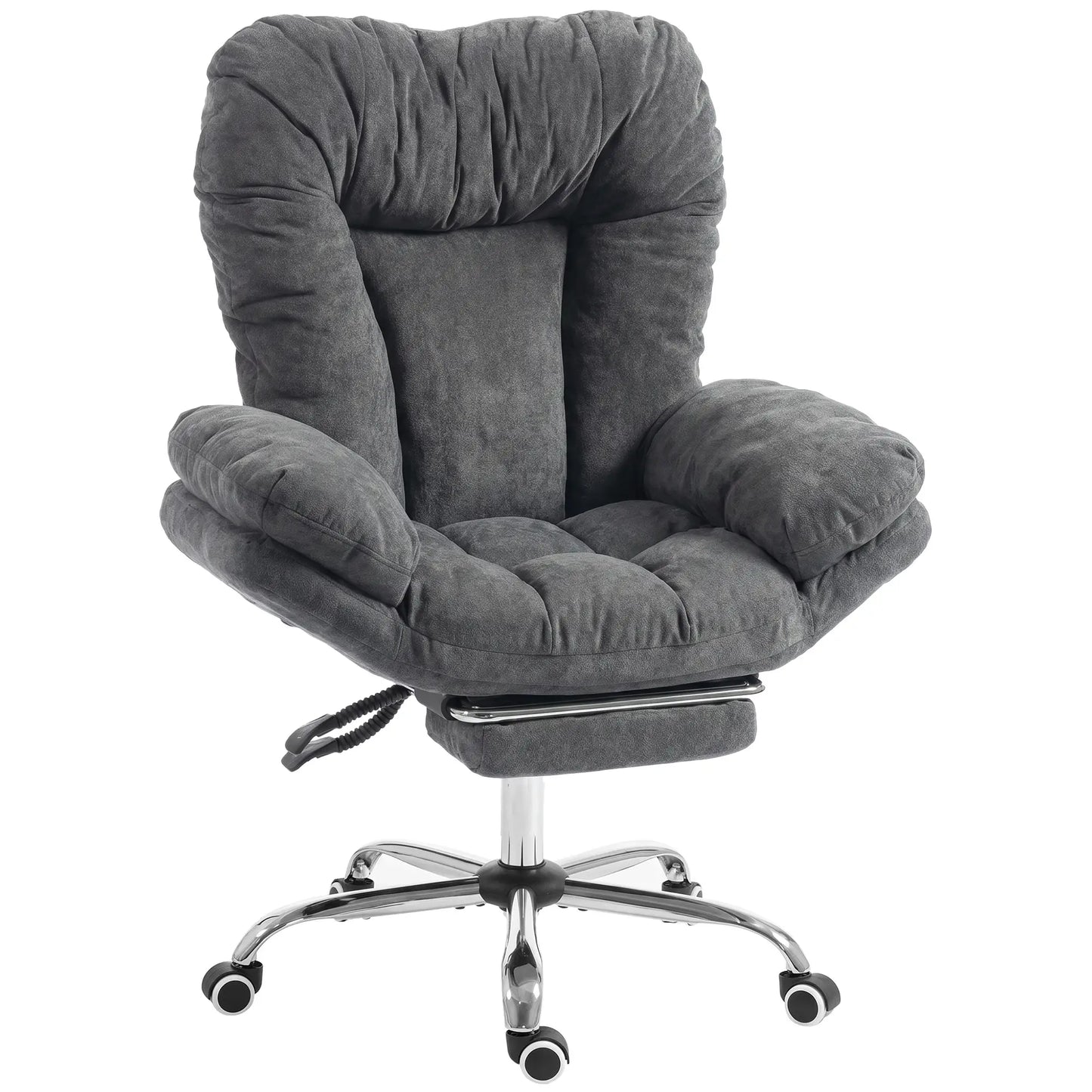 Criss Cross Chair With Wheels, Waterfall Armrests, Dark Grey, Dark Grey