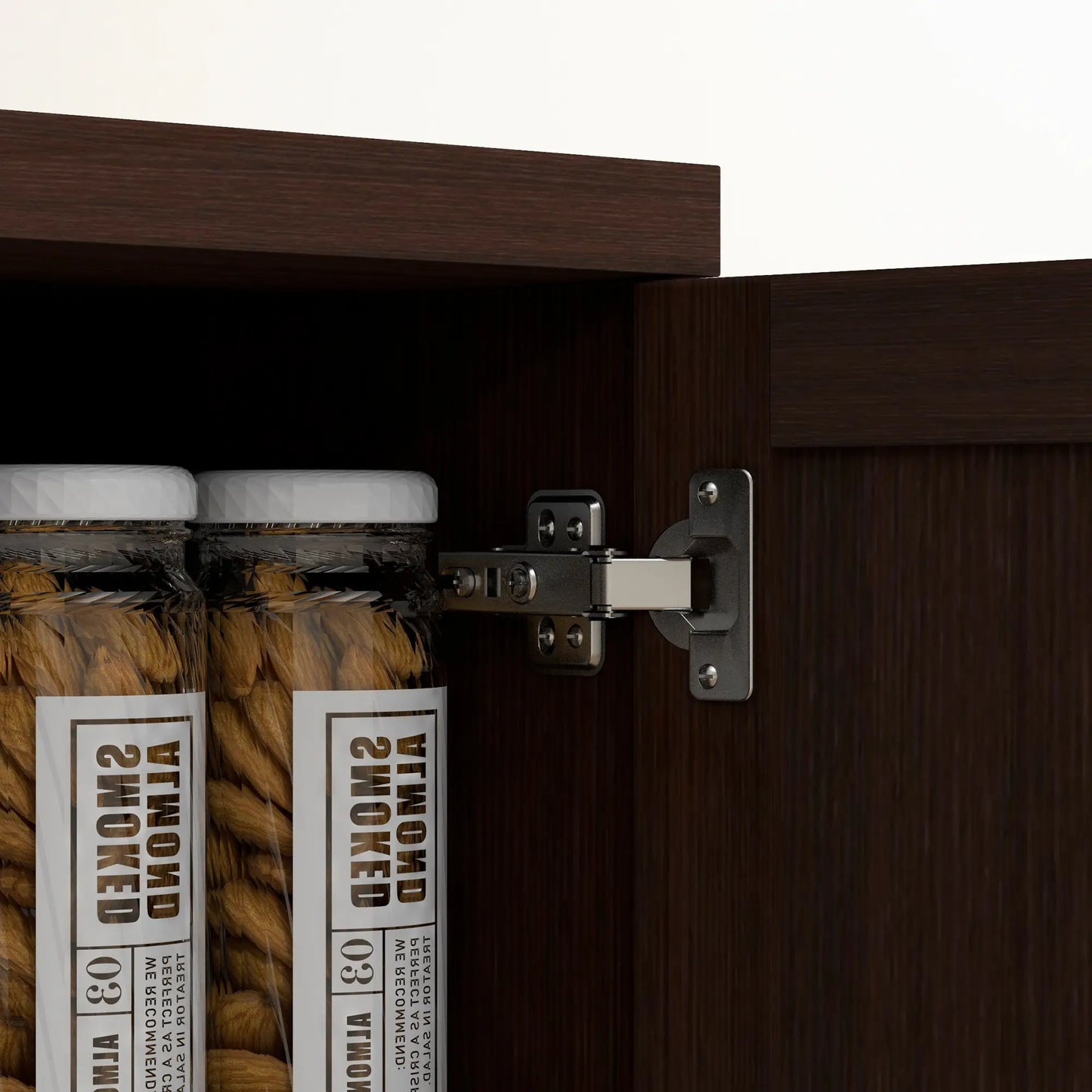 63" Kitchen Storage Cabinet, 5-Tier Pantry with Doors, Adjustable Shelves, Dark Brown Kitchen Pantry Cabinets at Gallery Canada
