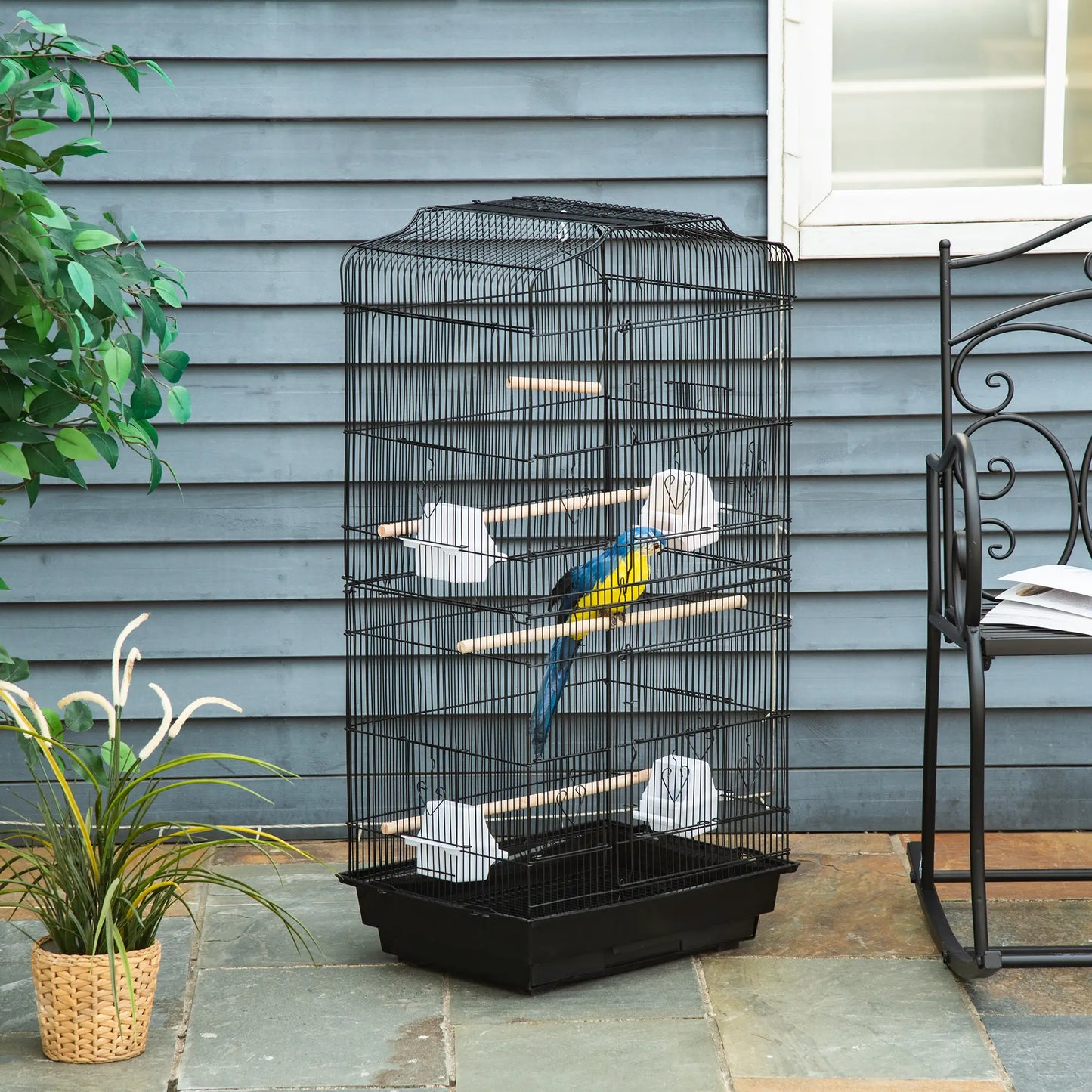 36" Bird Cage, Macaw Play House, Parrot Finch Flight Cage, Black Bird Cages at Gallery Canada