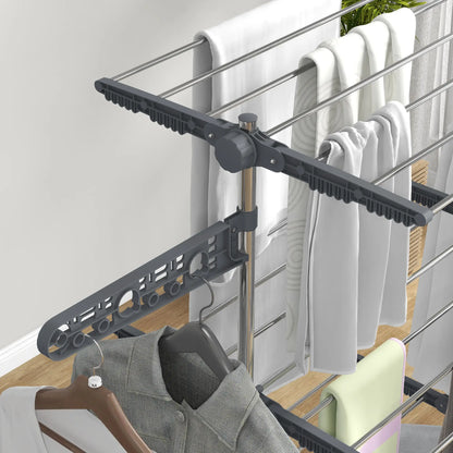 3-Tier Foldable Clothes Drying Rack, Stainless Steel, 6 Castors, Grey Bath Accessories at Gallery Canada