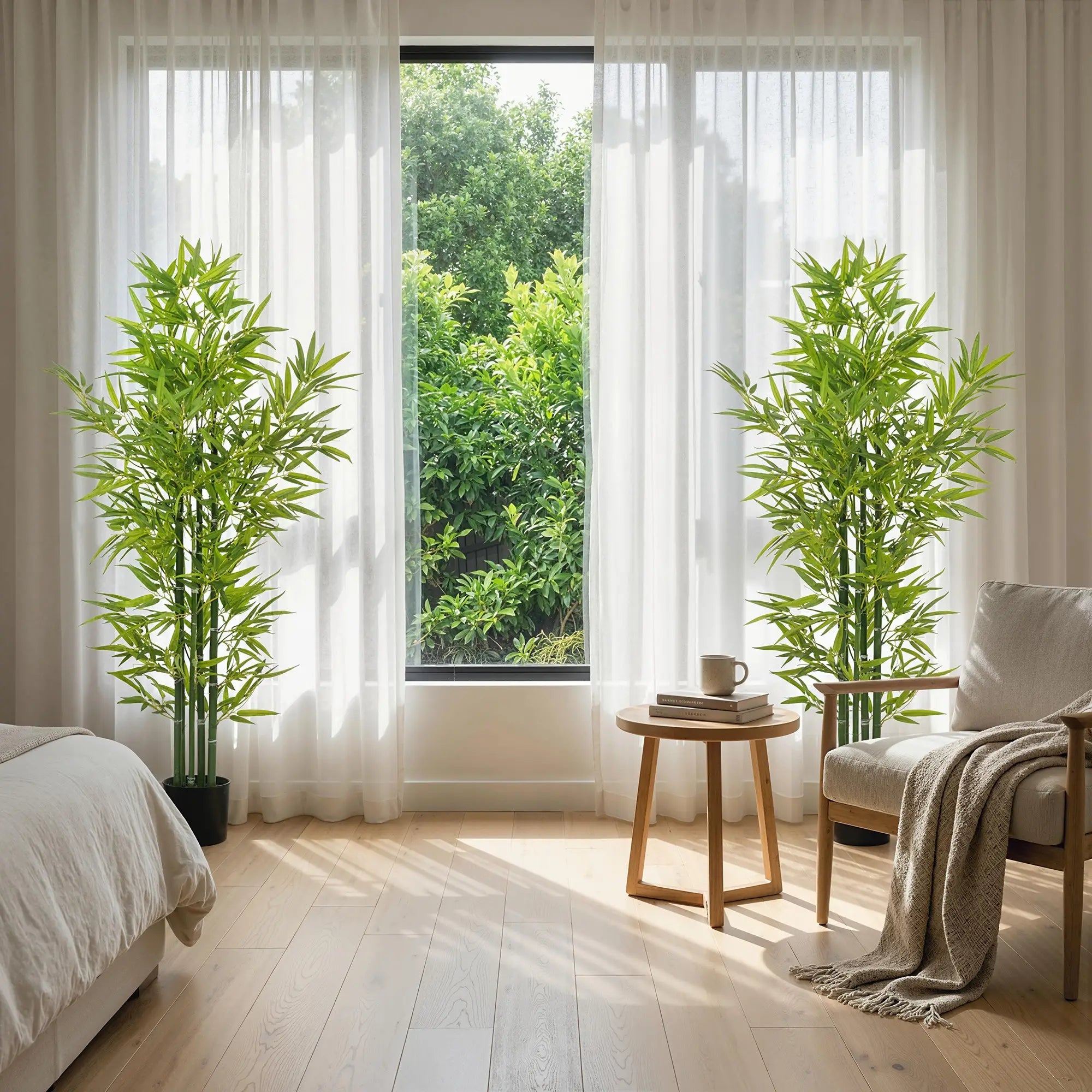 5FT Artificial Bamboo Tree, Faux Decorative Plant, Set of 2 Artificial Trees at Gallery Canada