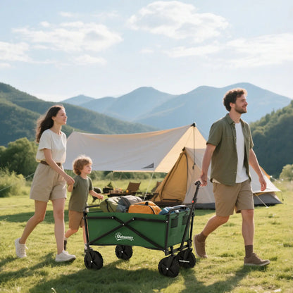Folding Wagon Cart, Heavy Duty Outdoor Utility, Collapsible Garden Trolley, Steel Frame, Oxford Fabric Folding Garden Carts at Gallery Canada