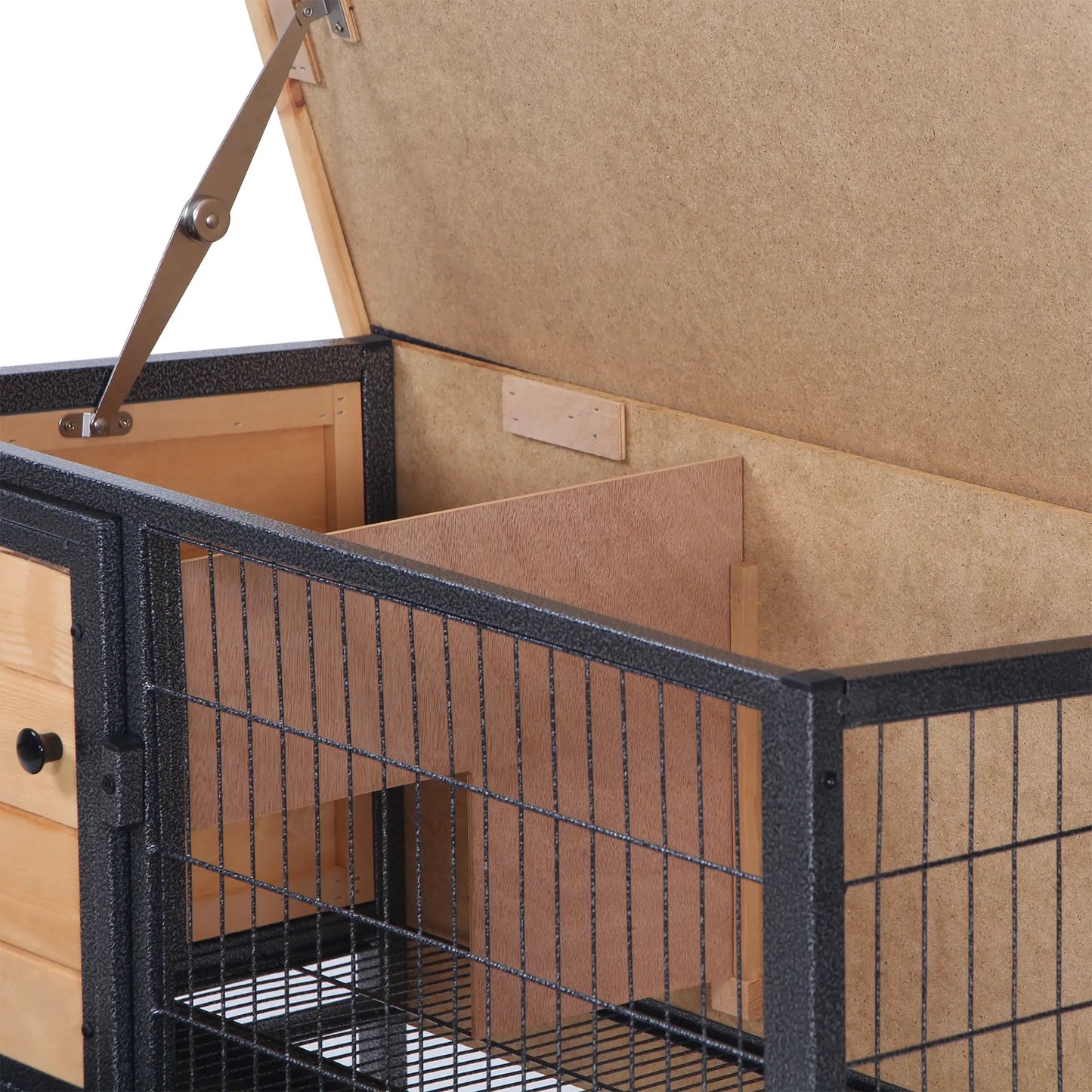Wooden Rabbit Hutch, Indoor Outdoor Bunny Cage With Tray, Yellow Rabbit Hutch at Gallery Canada