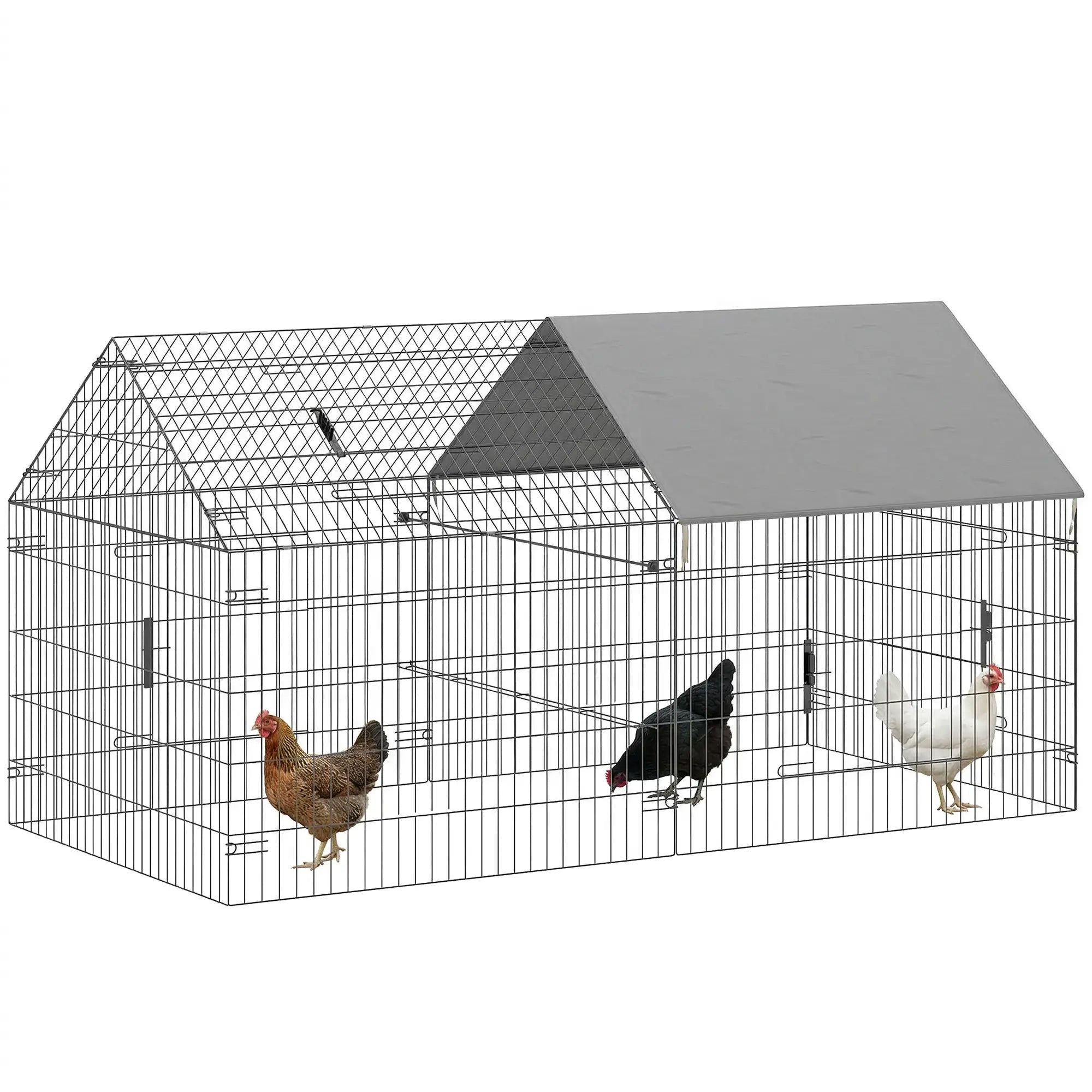 Large Metal Chicken Coop, Water-Resistant Anti-UV Cover, 4 Doors Chicken Coops at Gallery Canada