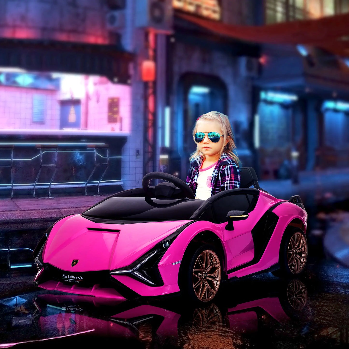 12V Kids Electric Ride On Car, Remote Control, Music Lights, For 3-5 Years, Pink Electric Toy Cars at Gallery Canada