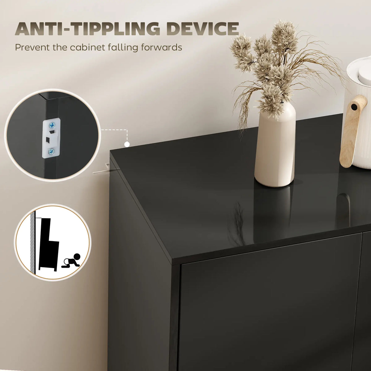 Kitchen Sideboard Storage Cabinet, Modern Coffee Bar, Black Bar Cabinets at Gallery Canada