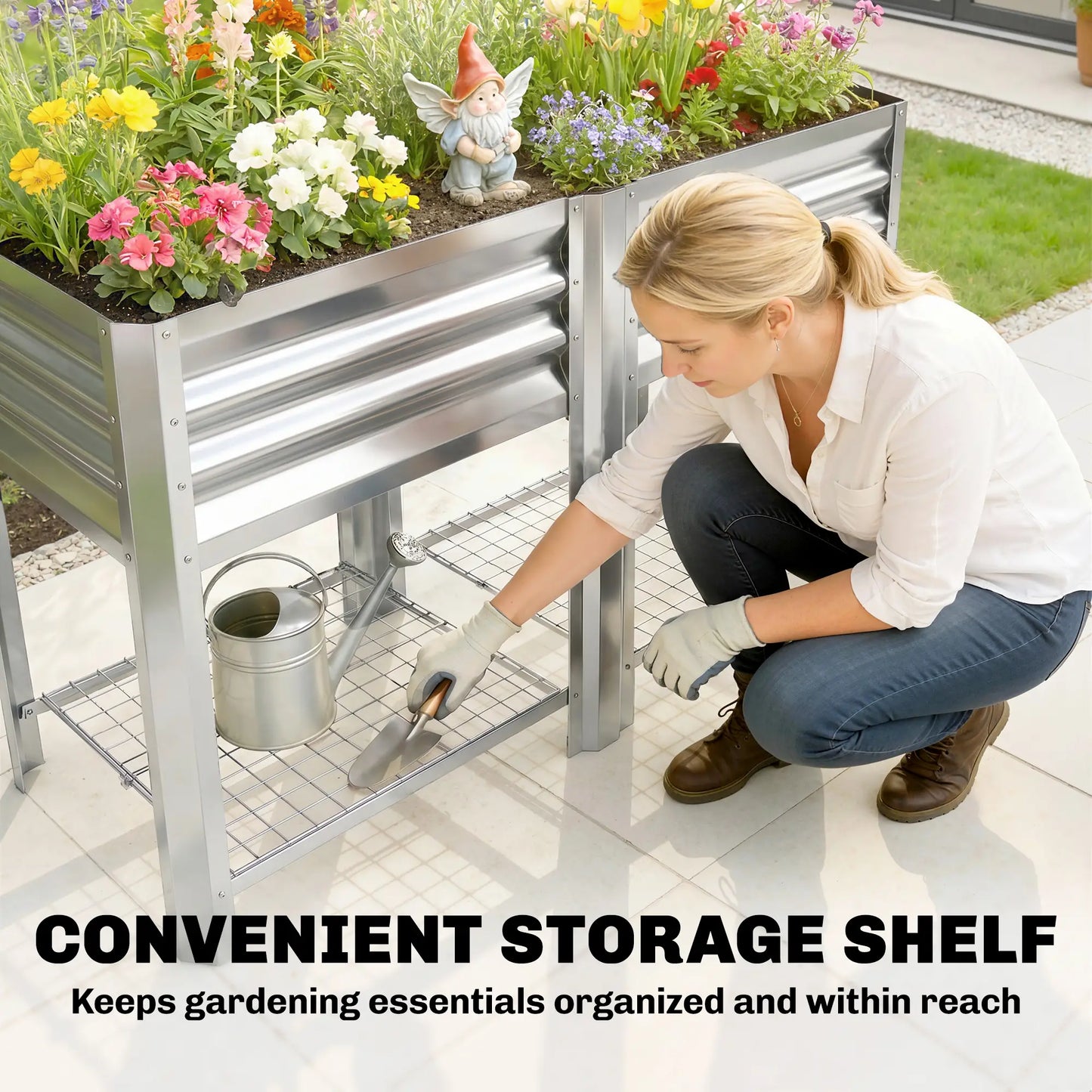 Raised Garden Bed With Legs, 31.5", Silver Elevated Garden Beds at Gallery Canada