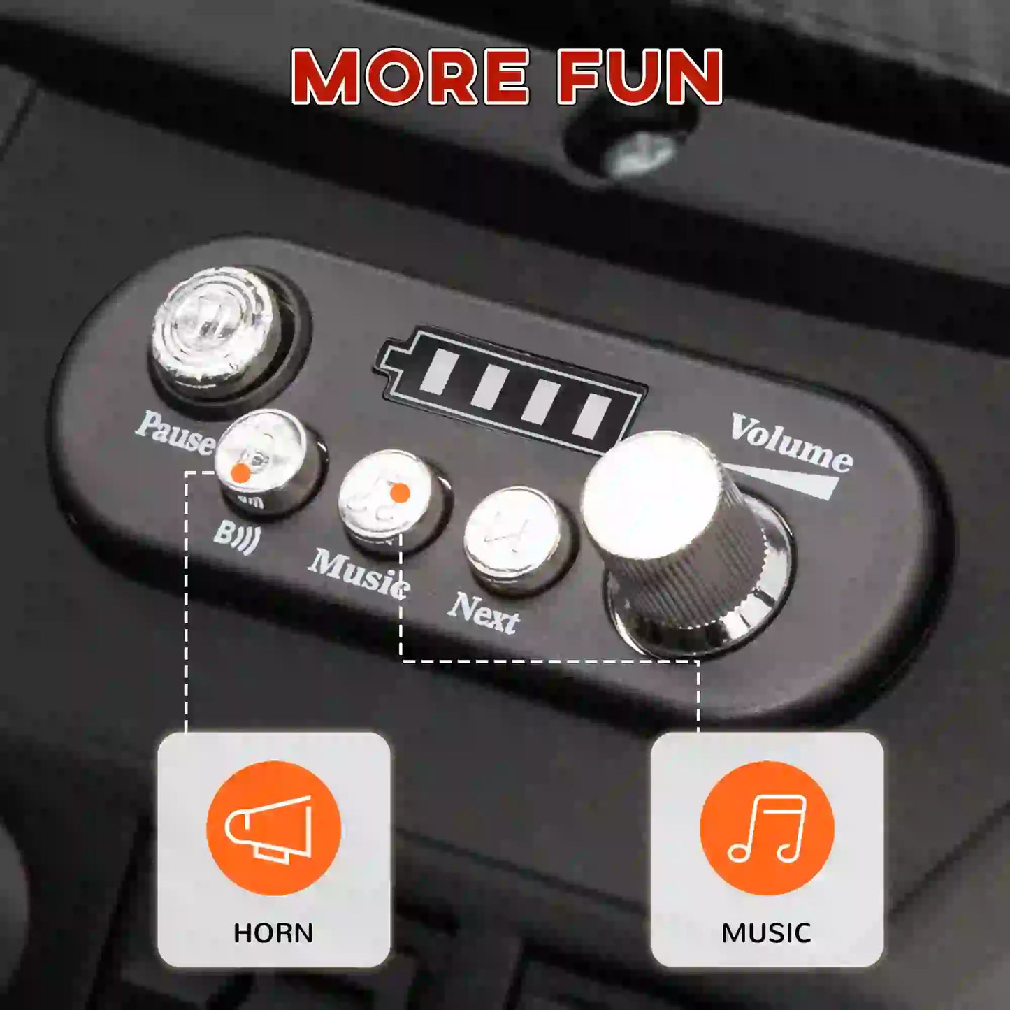 2 Seater 24V Electric Car for Kids, Remote Control, 3 Speed, LED Lights, Red Electric Toy Cars at Gallery Canada