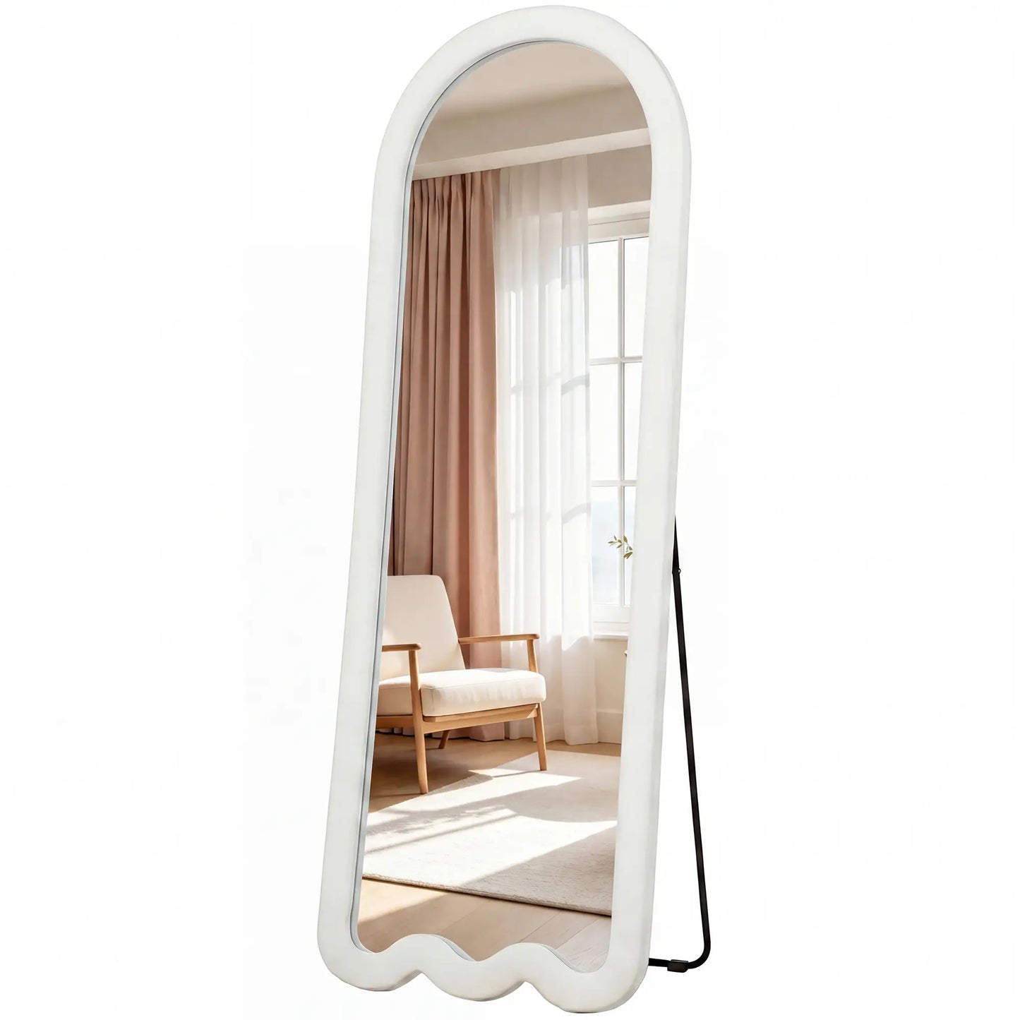 Full Length Mirror With Soft Padded Frame, White