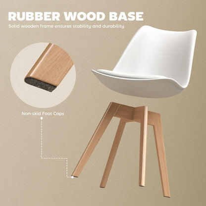 Rubber Wood Dining Table Chairs Set, 6 Chairs, PU Leather Cushion Dining Chairs at Gallery Canada