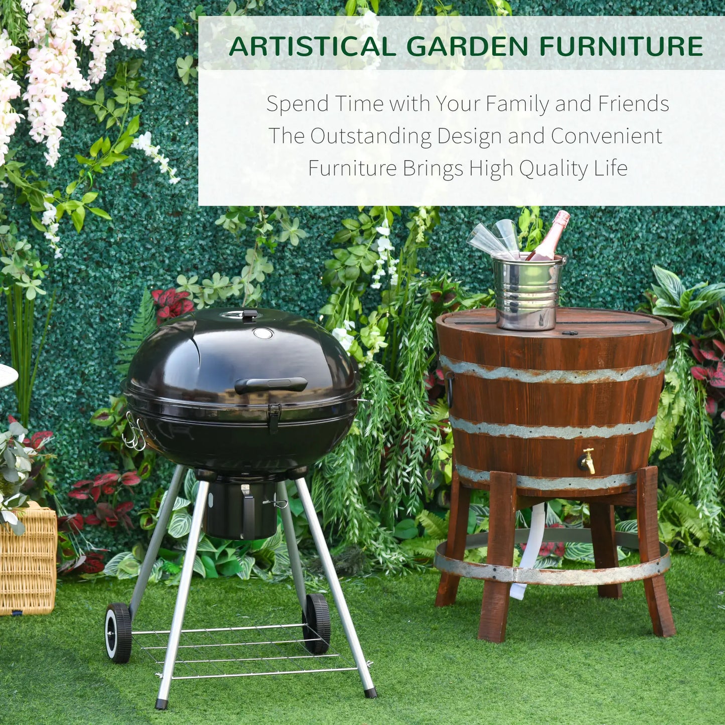 Portable Kettle Charcoal Grill, Outdoor BBQ Barbecue Charcoal BBQ Grils at Gallery Canada