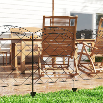 4 Pack Garden Fencing for Yard, Decorative Fence Panels as Animal Barrier and Flower Edging, Circle, Black Garden Fences at Gallery Canada