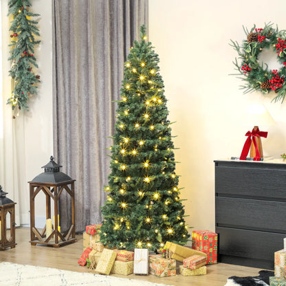 6 ft Prelit Pop Up Christmas Tree, Collapsible Artificial with Metal Stand, Green Pre Lit Christmas Trees at Gallery Canada