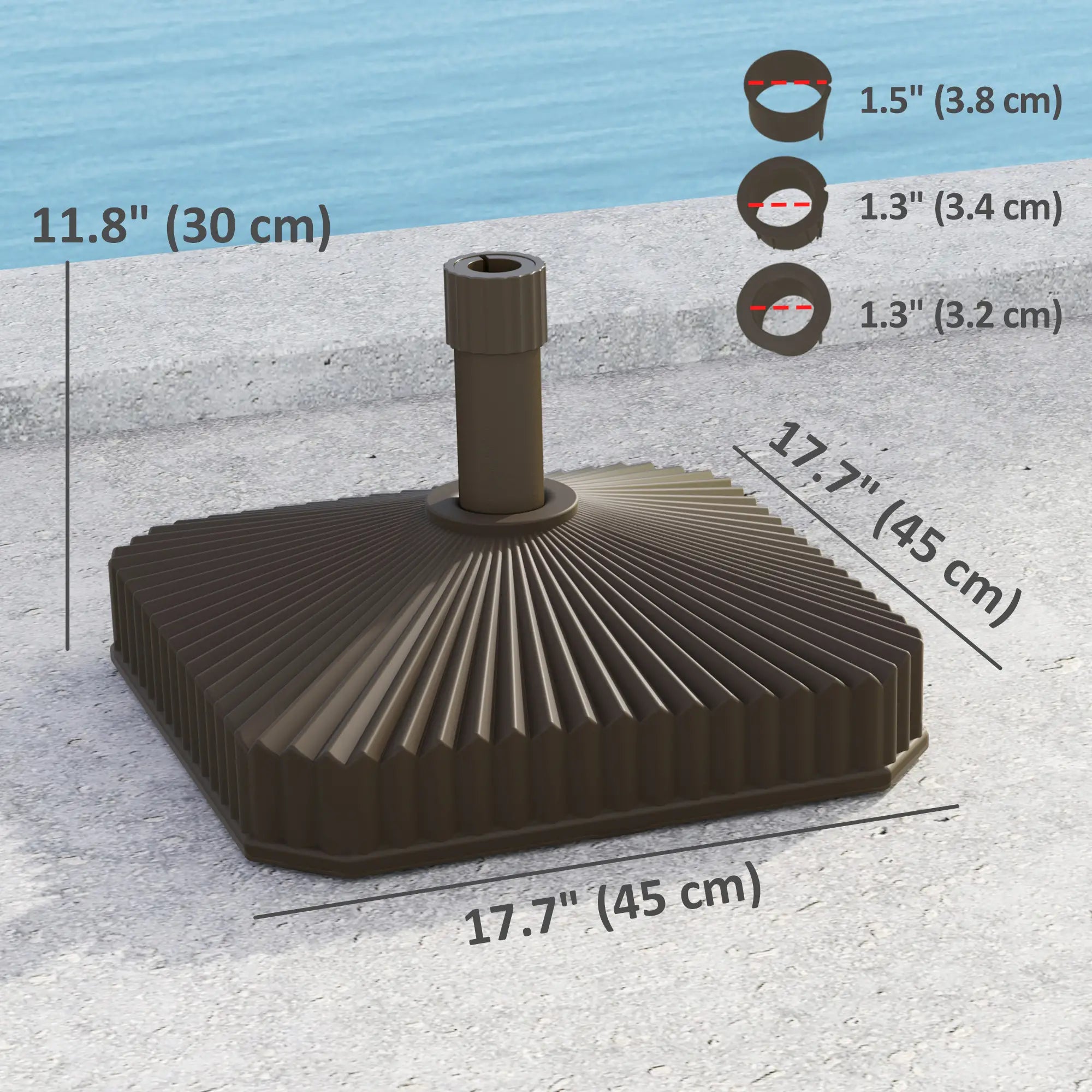 Heavy Duty Outdoor Umbrella Stand Base, 17.7
