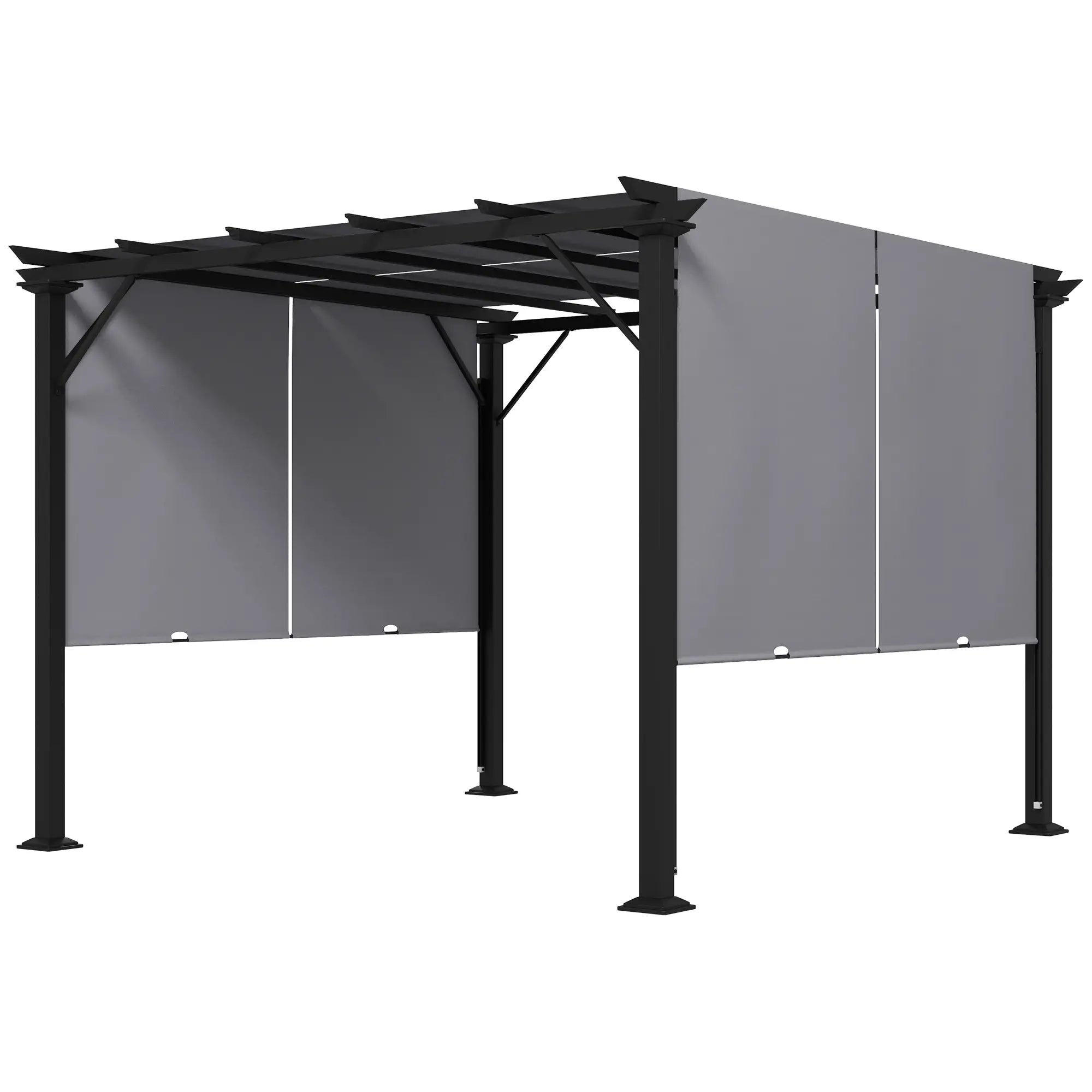 10' x 10' Retractable Pergola Canopy, Grey Pergolas Grey at Gallery Canada
