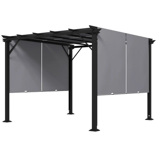 10' x 10' Retractable Pergola Canopy, Grey Pergolas Grey at Gallery Canada