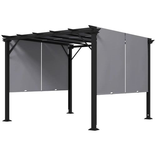 10' x 10' Retractable Pergola Canopy, Grey