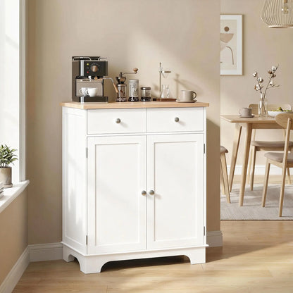 Sideboard Buffet Cabinet, 27" Kitchen Storage, Adjustable Shelf, White Storage Cabinets at Gallery Canada