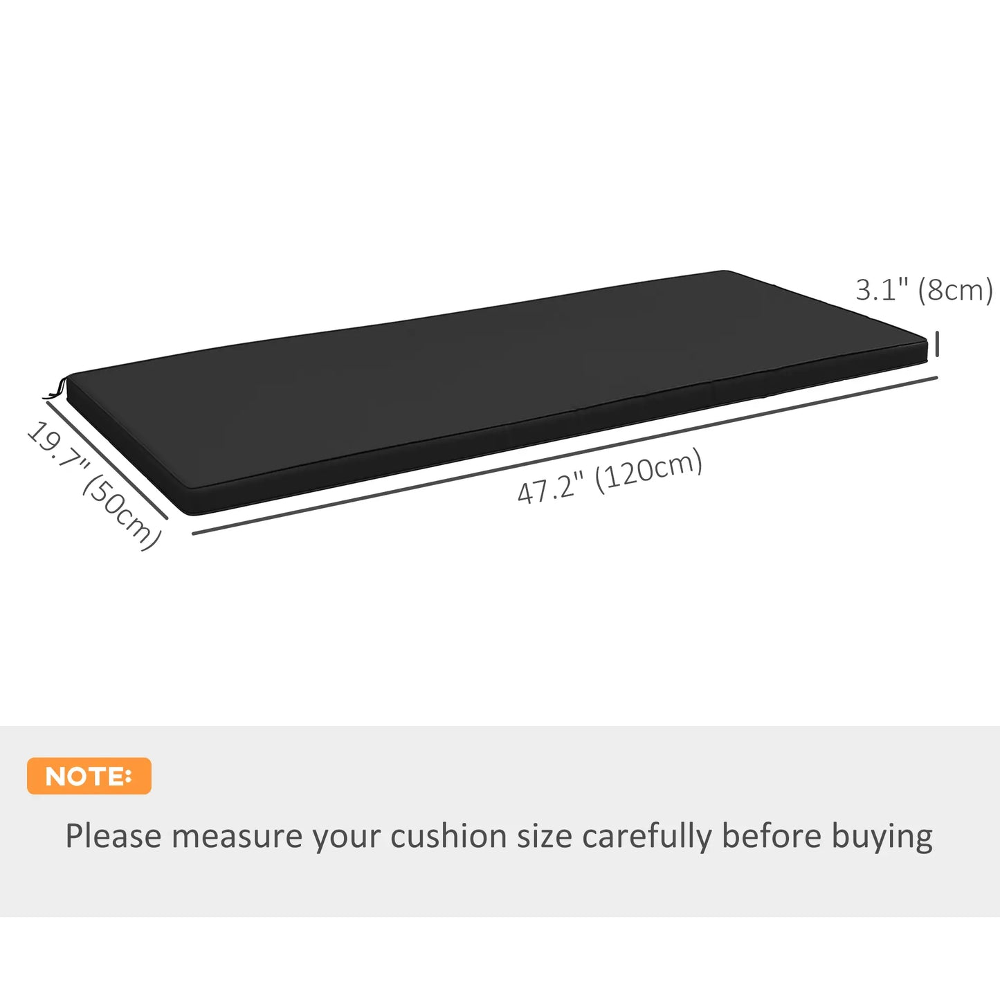 2-Seater Patio Bench Cushion, Outdoor Swing Replacement Pad, Black Patio Chair Cushions at Gallery Canada