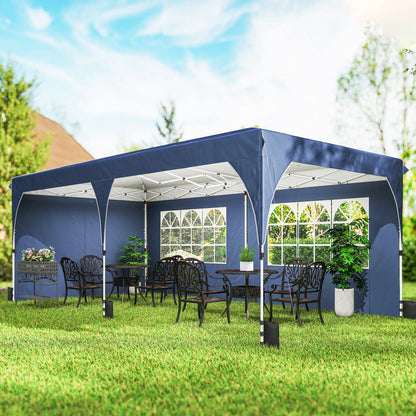 10 x 20 ft Pop Up Canopy Tent, UPF 50+, 6 Sandbags, Dark Blue Pop Up Canopies at Gallery Canada