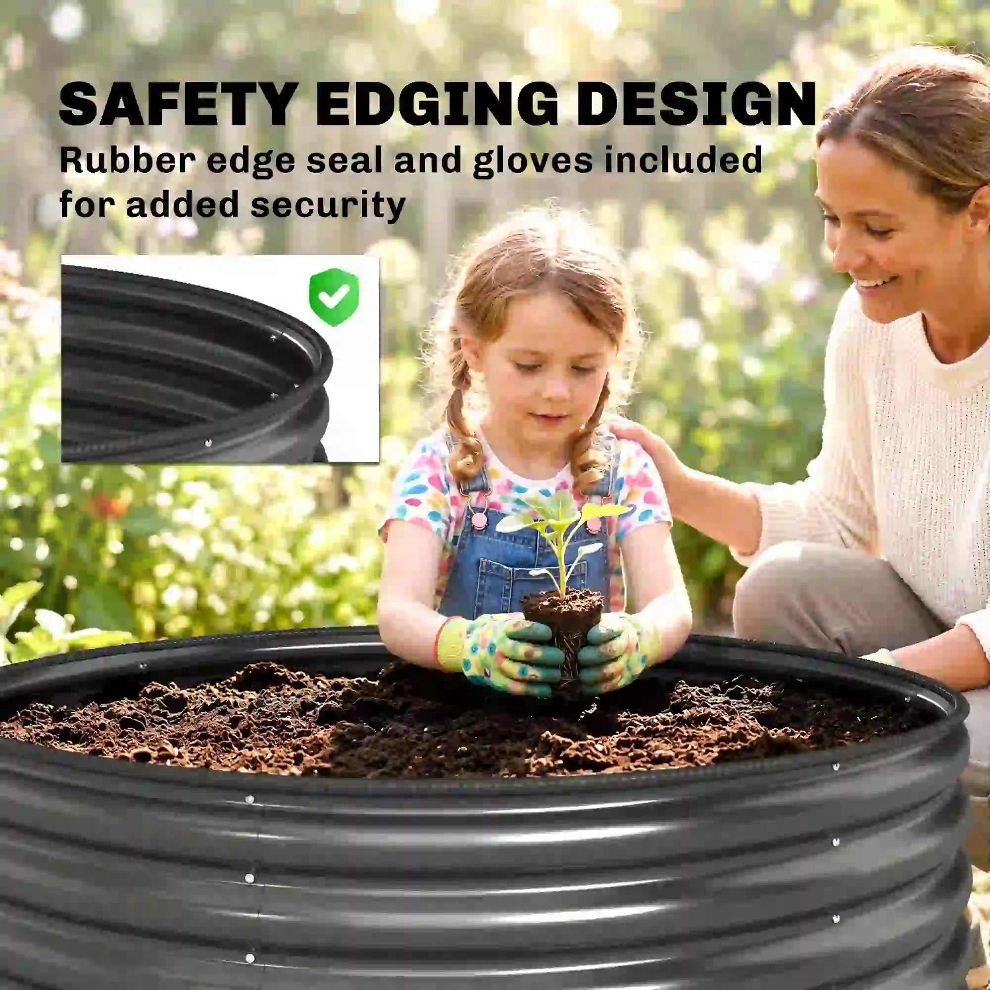 Galvanized Raised Flower Bed, 4 x 4 x 1.5 ft, Dark Grey Raised Garden Beds at Gallery Canada