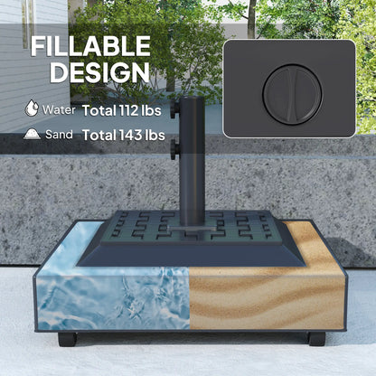Outdoor Umbrella Base With Wheels, Heavy Duty, Black Umbrella Bases at Gallery Canada