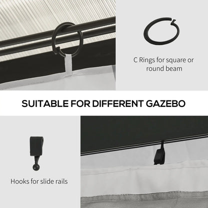 Gazebo Replacement Sidewalls, 4-Panel Privacy Wall, 10' x 12', Light Grey Gazebo Sidewalls at Gallery Canada