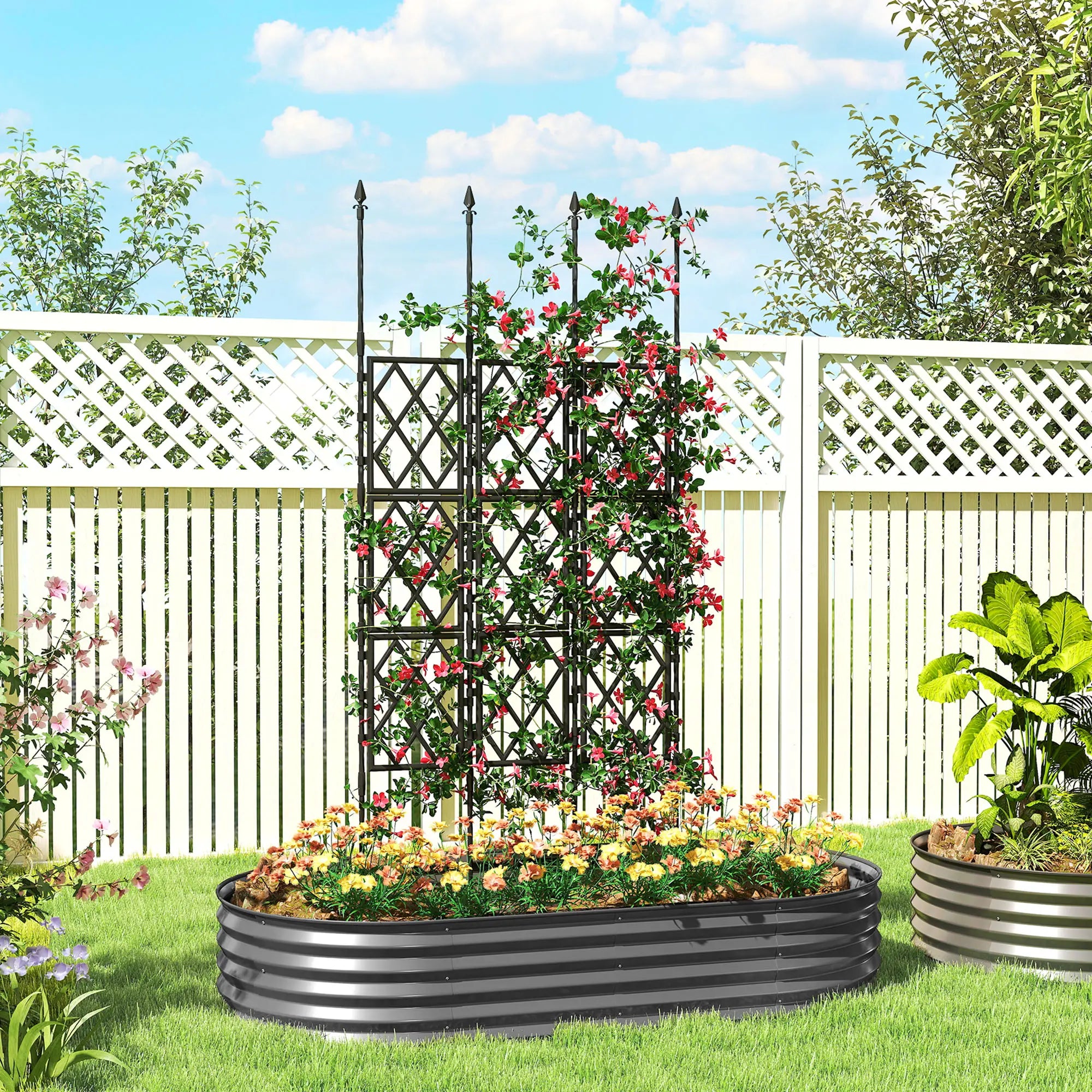 Foldable Garden Trellis, 33.5 x 77.6 Inch, Lattice Climbing Support, Black Plant Stands at Gallery Canada