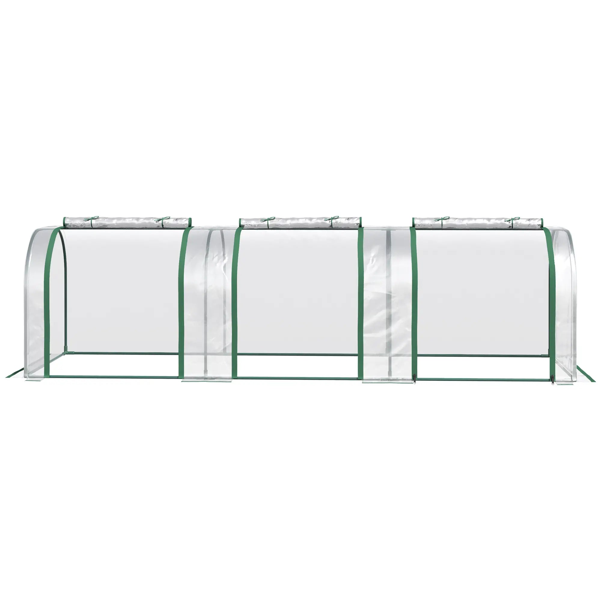 10' x 3' x 2.5' Mini Tunnel Greenhouse, 3 Zipped Doors, Clear Mini Greenhouses at Gallery Canada