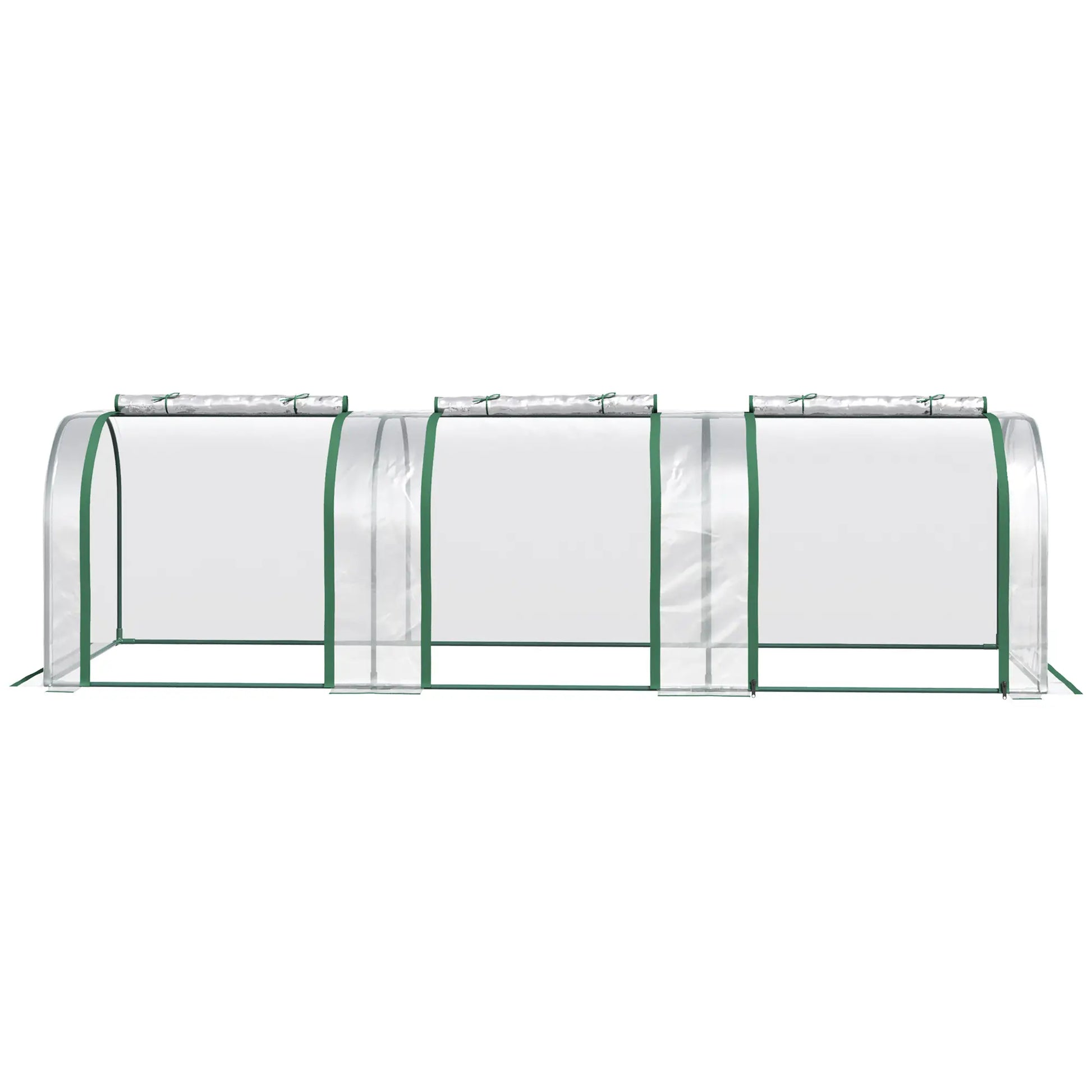 10' x 3' x 2.5' Mini Tunnel Greenhouse, 3 Zipped Doors, Clear Mini Greenhouses at Gallery Canada