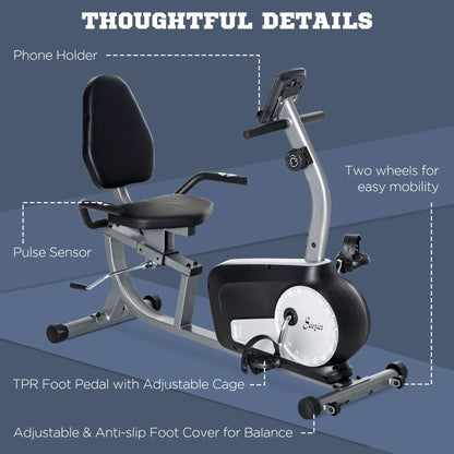 Exercise Bike, 8-Level Magnetic Resistance, LCD Display, Adjustable Seat Exercise & Stationary Bikes at Gallery Canada