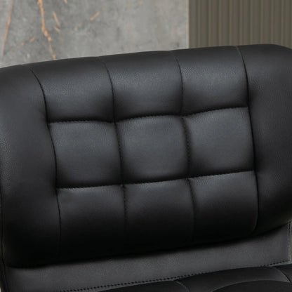 Swivel PU Leather Barstools, Set of 2, Adjustable with Footrest, Black Bar Stools at Gallery Canada