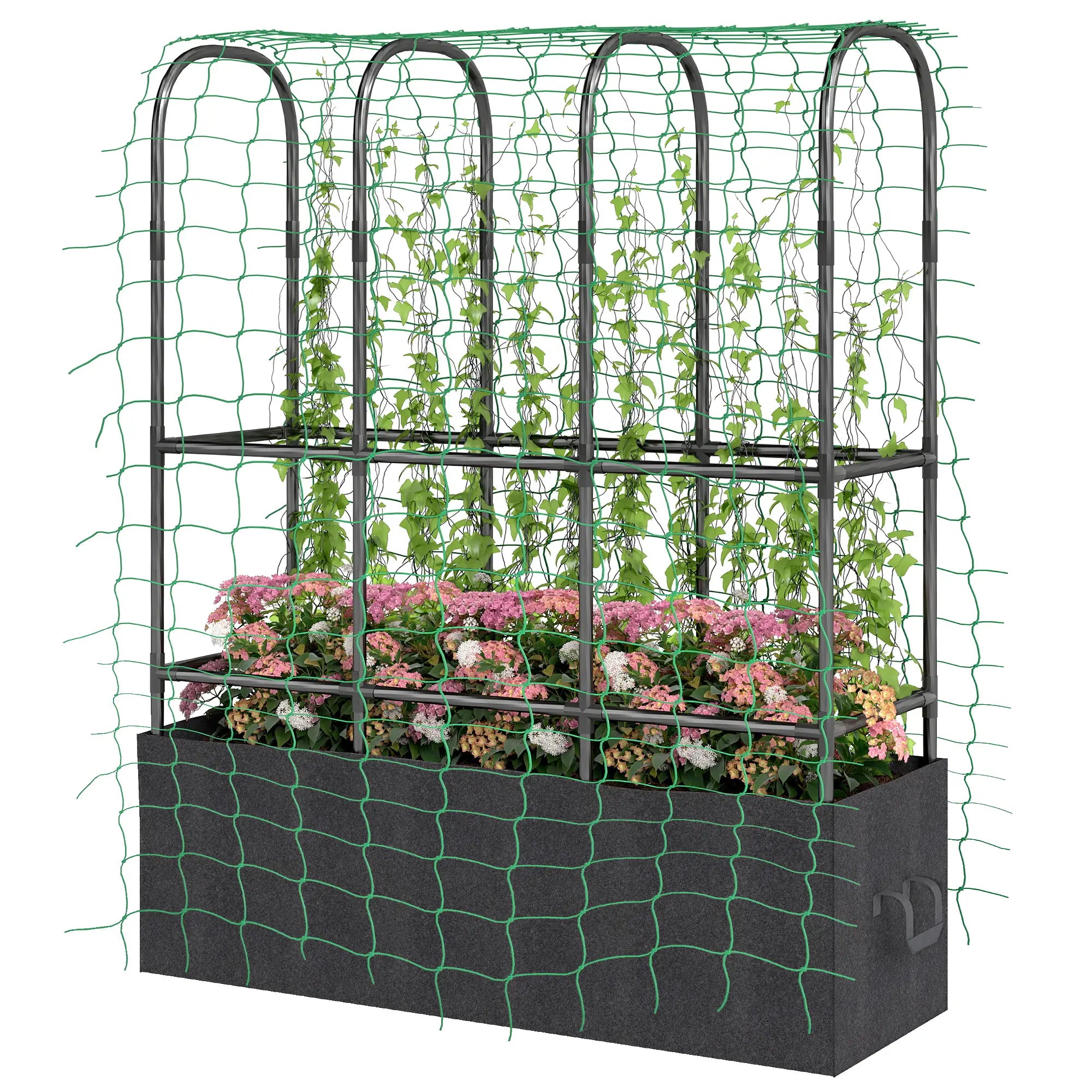 Raised Garden Bed With Trellis, Tomato Cage, 52.8 Gal Grow Bag Raised Garden Beds Black at Gallery Canada