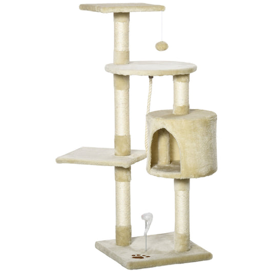 44" Scratching Cat Tree Multi Level Activity Center Kitty Condo Furniture Post Beige - Gallery Canada